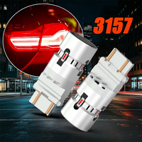 Ampoules LED rouges super lumineuses 3157 sans erreur, 3156 3057 4157 CANBUS anti-hyper clignotement pour feux arrière et stop de voiture