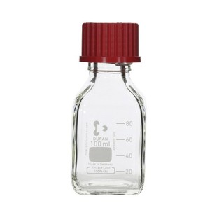 Botella de Laboratorio Sibata Scientific de 100 ml con Tapa de Rosca Resistente al Calor y Tapa Roja - Product Image 1