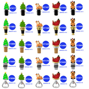 Christmas Tree Reindeer <b>Wine</b> <b>Stoppers</b> Cork Bottle Openers Zinc Alloy Creative Sealing For Holiday Decor - Product Image 1