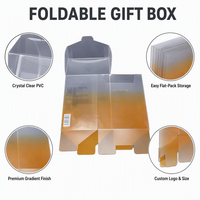 Boîte cadeau pliable en PVC transparent personnalisée avec impression dégradée, emballage en plastique transparent à plat pour cosmétiques et cadeaux