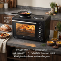 Four à pizza électrique multifonctionnel 33L, mini-four de comptoir à convection et grill pour usage domestique