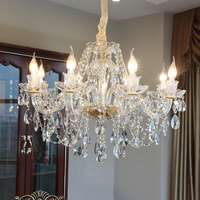 Lustre moderne de luxe en cristal K9, luminaire suspendu à LED en forme de bougie pour la décoration de mariage, salon, restaurant, salle de banquet