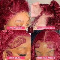 Wig Rambut Asli Vietnam Burgundy HD Lace Front Wig 99J Wine Red Raw Cuticle Aligned Virgin Vietnamese Hair Kinky Curly Human Hair Hd Lace Frontal Wig