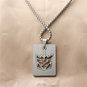 Men's <b>Titanium</b> Steel Hollow Pendant Necklace Geometric Design Casual Fashion Jewelry - Product Image 2