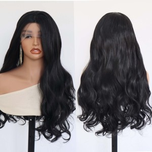 Parrucca Sintetica Resistente al Calore con Onde Acquatiche, Ricci Morbidi, Fibra Pronta all'Uso, Senza Colla, HD Lace Front, con Attaccatura Naturale, per Donna - Product Image 5