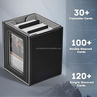 Boîte de rangement carrée magnétique pliable en bambou Juvida L-150A avec fenêtre de visualisation, boîte de rangement de bureau, 100+ compartiments