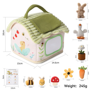 Nouveaux jouets sensoriels Montessori lavables 2026, tapis convertible avec rangement intégré, jouets pour bébés 0-12 <span class=keywords><strong>mois</strong></span>, jouets en peluche en coton sur le thème de la ferme - Product Image 6
