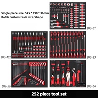 Juego de Herramientas Manuales de Acero al Carbono de Alta Calidad, 252 Piezas, Caja de Herramientas Multiusos, Kit de Mecánico para Reparación y Mantenimiento de Automóviles, Hogar y Taller