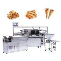 Machine à gaufres haute capacité, équipement de cuisson industriel pour gaufres, rouleaux aux œufs et galettes