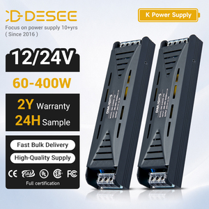 Fuente de Alimentación LED Delgada Serie K DESEE, 12V 24V 60W-400W, Controlador LED de Voltaje Constante, Transformador para Tiras de Luz LED de Interior - Product Image 1