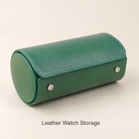 Étui de voyage pour montre en cuir de crocodile vert émeraude avec coussin en daim et fermeture à pression, boîte de rangement portable