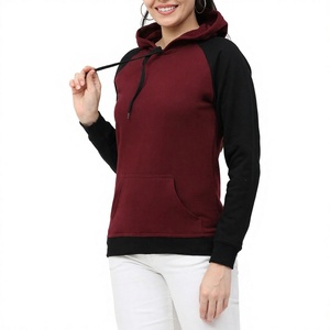 Sudadera con Capucha para Mujer, Color Sólido, Manga Larga, Informal, de Algodón Tejido, con Bolsillos, para Otoño - Product Image 1