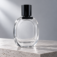 Flacons vaporisateurs de parfum en verre vides de 10 ml, 30 ml, 50 ml, atomiseurs de parfum portables avec bouchons noirs pour l'emballage d'échantillons de voyage