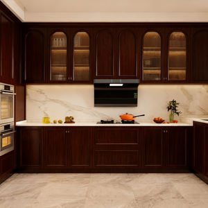 מפעל למכירה תעשייתי עיצוב מודרני עץ בניין אוכל חדר ישיבה ארון מטבח סט שלם עם backsplash - Product Image 4