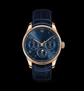 Montre de luxe sportive en alliage noir pour homme, style international, à quartz, avec verre, décontractée, classique, bracelet en cuir IWCs - Product Image 5