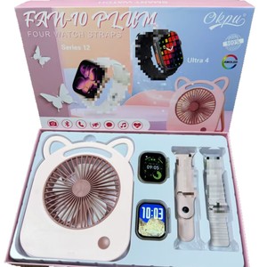 Set Combo Smartwatch e Mini Ventilatore, Display IPS Quadrato da 2,01" Touchscreen, 5-10 Giorni di Autonomia, Raffreddamento Portatile, IP68, Confezione Regalo - Product Image 4