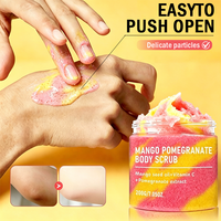 Gommage corporel OEM mangue et grenade - Gommage au sucre inspiré de la crème glacée à la mangue, exfoliant pour une peau lisse et éclatante