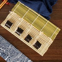 Tapis à sushi rond en bambou de qualité alimentaire, couleur naturelle, facile à utiliser, écologique, antibactérien