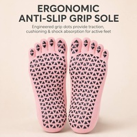 Chaussettes de Pilates pour femmes avec logo personnalisé, 5 orteils, antidérapantes avec grip en silicone, chaussettes de yoga à la cheville, respirantes, antidérapantes, pour barre et fitness