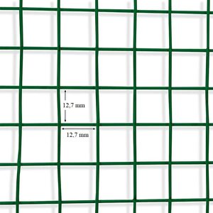 Green <b>Plastic</b> Coated Electro Welded <b>Mesh</b> 12.7x12.7 Mm Square Garden Netting Protective Metal <b>Mesh</b> 10 Meter Roll - Product Image 3