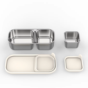 קופסת אוכל ניידת בעיצוב חדש, עשויה נירוסטה בדרגת מזון, קופסת חטיפים חדשה, אטומה לדליפות. - Product Image 1