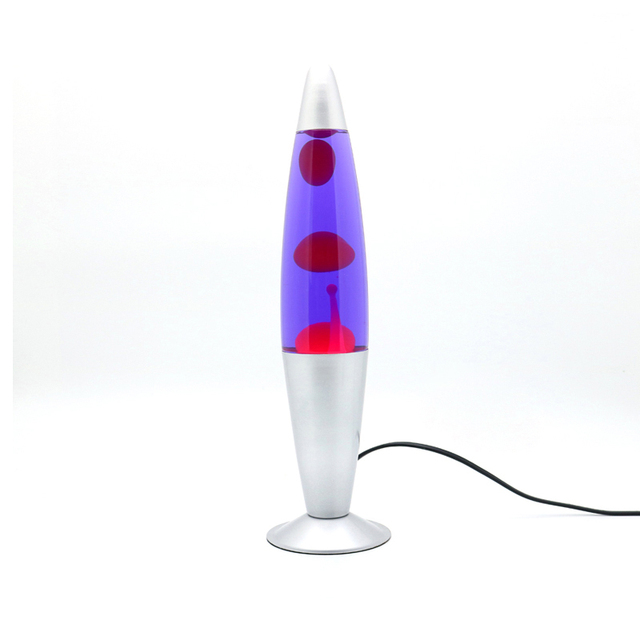 16-Inch Contemporary Volcano Lava Lamp with Clear Water and ORANGE Wax LED Night Light Plug-In Europlug Gift Room Decor