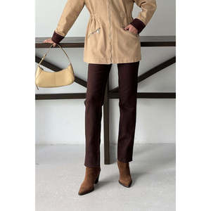 Jean en denim respirant à rayures, taille XL, coupe droite, style vintage, pour femme, idéal été comme hiver - Product Image 2