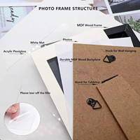 Cadre photo en bois noir et blanc personnalisé pour affiches et images A1, A2, A3, A4, A5, 4x6, 5x7, 6x8, 8x10, 11x14, 12x16, 12x18, 16x20, 18x24, 24x36