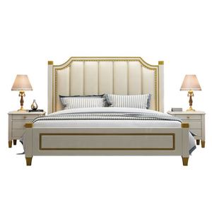 Lit double de luxe en cuir pour fille, style nordique simple, collection de meubles de chambre à coucher, best-seller - Product Image 6