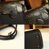 Nouveau sac à main de luxe léger en cuir de serpent coloré, sac Boston à bandoulière