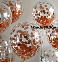 Ballons à paillettes or rose, 25 pièces, ballons en latex à confettis, adaptés aux décorations de mariage, d'halloween, d'anniversaire et de fête