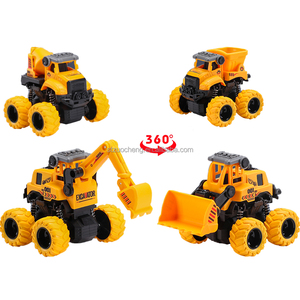 Tiktok-vehículo de construcción de juguete, excavadora, carretilla elevadora 360 rodante, coche acrobático de choque inercial - Product Image 1