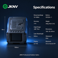 Télémètre laser portatif JKNV LRF 4500, 1500 m, avec inclinaison, température, humidité, pression, application pour la topographie, la foresterie, les activités de plein air