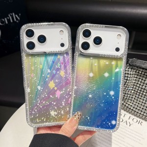 Factory laser IMD print diamond frame bumper Rainbow butterfly star mobile phone case for iPhone 17 pro max 16 plus - Product Image 2
