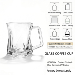 Venta al por Mayor de Tazas de Vidrio Transparente de 8oz 250ml con Asa, Libres de BPA, Ecológicas, para Café, Latte, Whisky y Vodka, Uso en Fiestas - Product Image 4