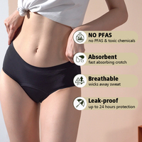 Culotte Menstruelle Lynmiss en Coton Biologique 4 Couches, Anti-Fuite, Sans Couture pour Femmes