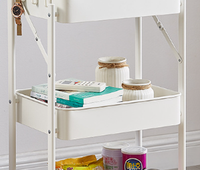 Chariot de rangement ABS pliable à trois niveaux avec roues, chariot de cuisine, hôtel