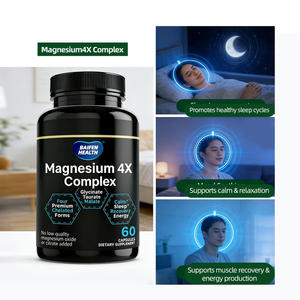 Cápsulas de Magnesio 4X Complex OEM/ODM, Glicinato de Magnesio, Malato, Suplementos para el Sueño, Energía y Salud - Product Image 2