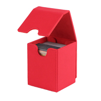Boîte de rangement pour cartes à collectionner en cuir pleine fleur, personnalisable avec logo, pour 100+ cartes, impression personnalisée, ODM