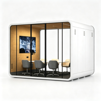 Cabine de réunion acoustique multi-personnes avec écran d'affichage, pod de conférence modulaire insonorisé pour bureau