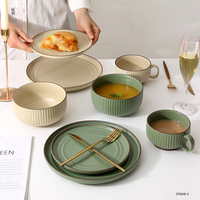 Service de vaisselle en céramique, vaisselle en porcelaine, vaisselle de table, ensembles de vaisselle pour la maison, vaisselle en porcelaine mate de luxe nordique