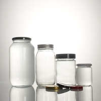 En gros stocké 500ml 1000ml 1L 1.5L résistant à la chaleur recyclé de stockage de nourriture en verre clair bocal pour l'huile de noix de coco beurre D'arachide