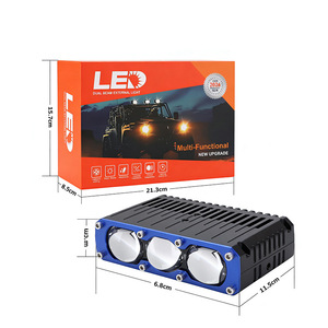 <b>Led</b> Dual Beam External Light 3-Eye <b>Led</b> <b>Spot</b> Lamp Aluminum Alloy Body For Off-Road Vehicle - Product Image 2