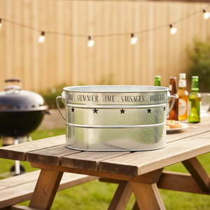 Kimelyda Panier de rangement traditionnel en métal galvanisé à 6 compartiments, organisateur de cuisine et porte-bière pour les fêtes - Product Image 1