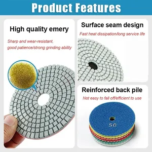 <span class=keywords><strong>Polissage</strong></span> à l'eau diamantée de 4 pouces Grain 50-1000 Roue de ponçage diamantée pour le <span class=keywords><strong>polissage</strong></span> et la remise à neuf des carrosseries de voitures Marbre - Product Image 4