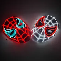 Nouveauté Masque d'Halloween Lumineux LED, Masque de Tête Complet Araignée pour Cosplay et Déguisement, Cadeau