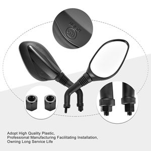 Par de espejos <span class=keywords><strong>retrovisores</strong></span> negros de 8mm para motocicleta <span class=keywords><strong>ciclomotor</strong></span> GY6 50cc 125 150 250 - Product Image 3