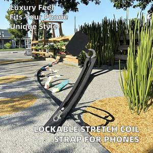 Ремешок-шнурок для телефона с карабином, эластичный, толстый, с фиксатором, для ношения через плечо, черный, защита от утери, для смартфона - Product Image 5