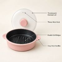 Mikrowellen-Grillpfanne Multifunktionale Silikon-Dämpf-, Koch- und Aufwärmbehälter Praktischer Küchen-Lebensmittelbehälter für die Mikrowelle