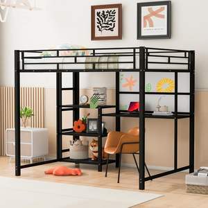 Petit lit familial multifonction avec support nordique personnalisé pour four Lit en métal pour chambre à coucher <span class=keywords><strong>Mily</strong></span> Lit métallique moderne Xiamen avec rangement noir OEM - Product Image 6